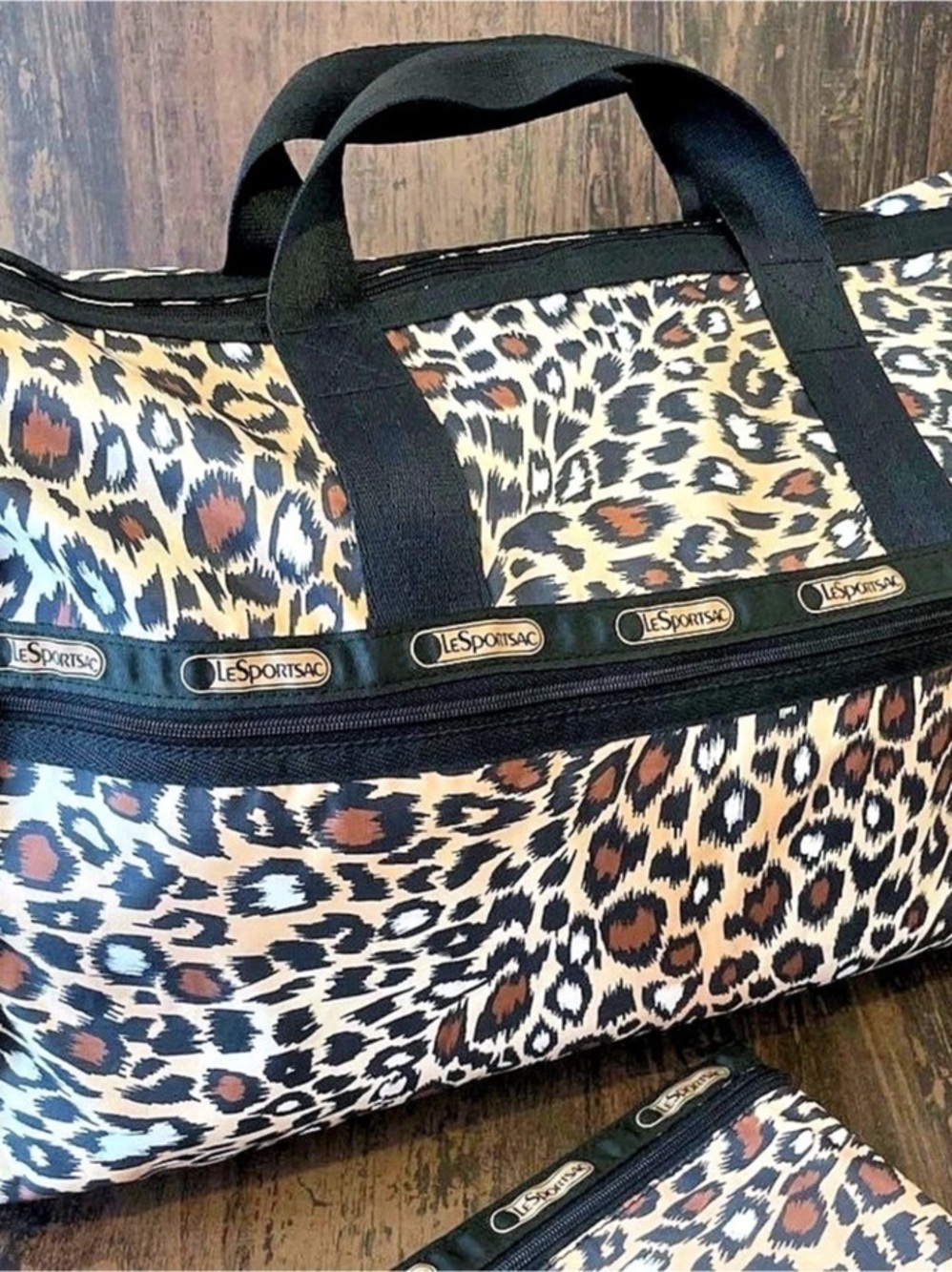 LeSportsac Large Weekender Duffel Bag Leopard Print
